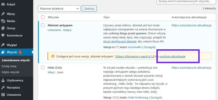 aktualizacje sklepu (woocommerce)
