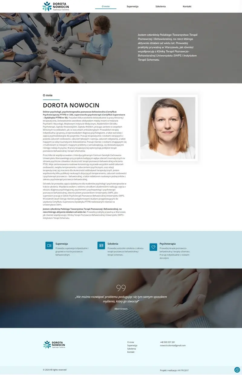 wykonanie strony internetowej dla Terapia CBT